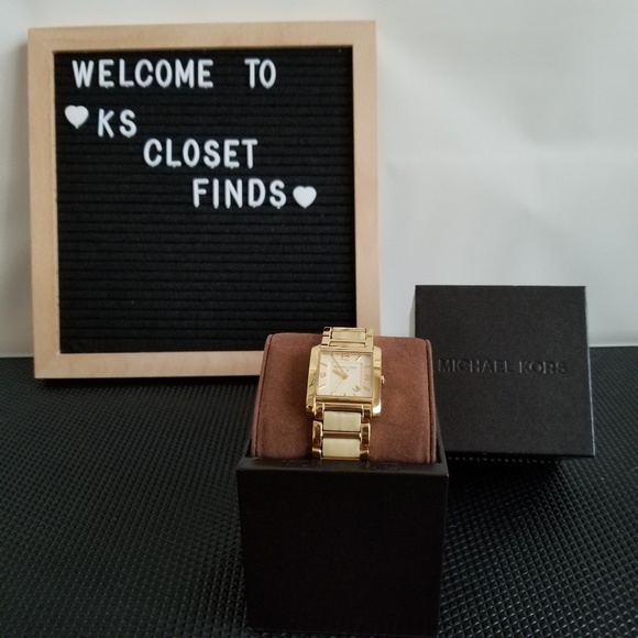 Michael Kors Accessories - Michael Kors Gold & Cream Tortoise Bracelet Watch